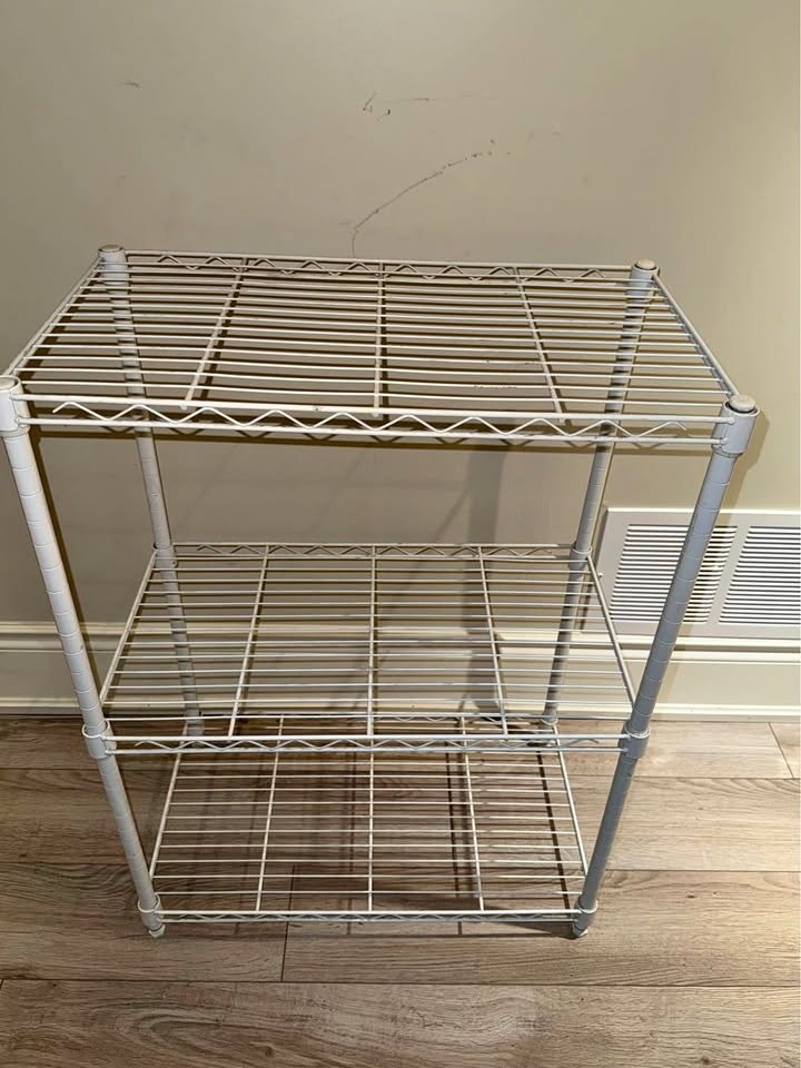 White 3-Tier Wire Shelving Unit