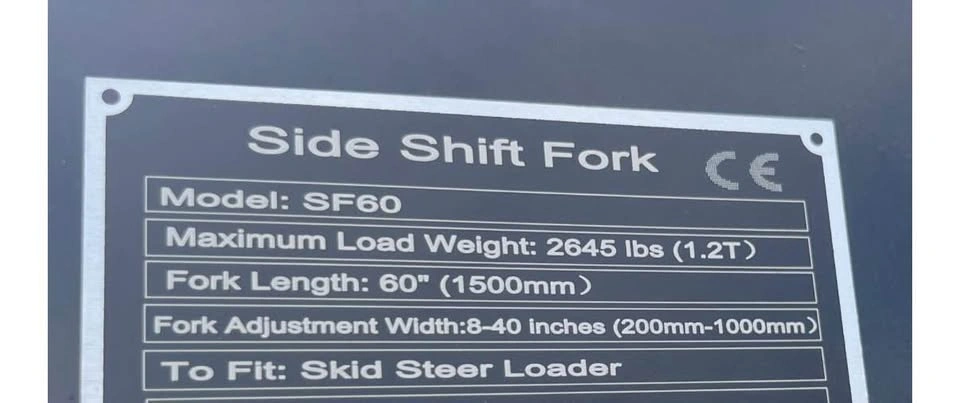 NEW - Side Shift Pallet Forks - Skid Steer Attachment - 60 In - photo 4