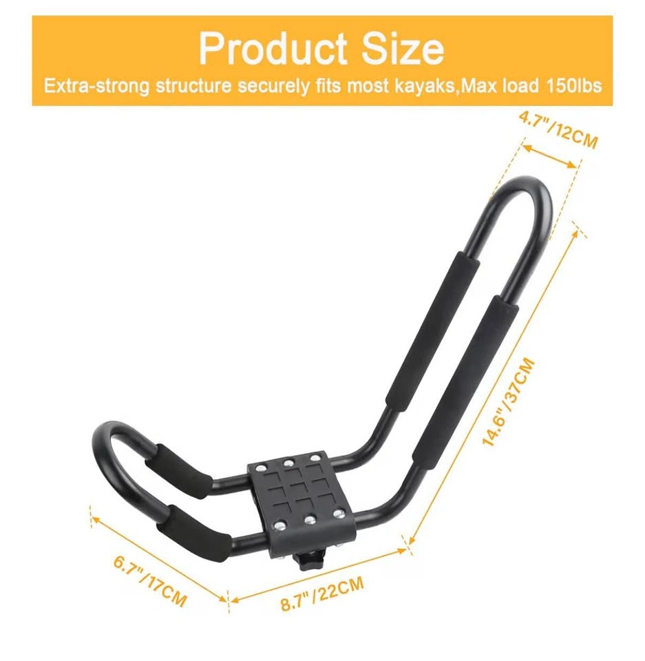PIRIPARA Kayak Roof Rack 2 Pairs J-Bar Carrier Holder - photo 3