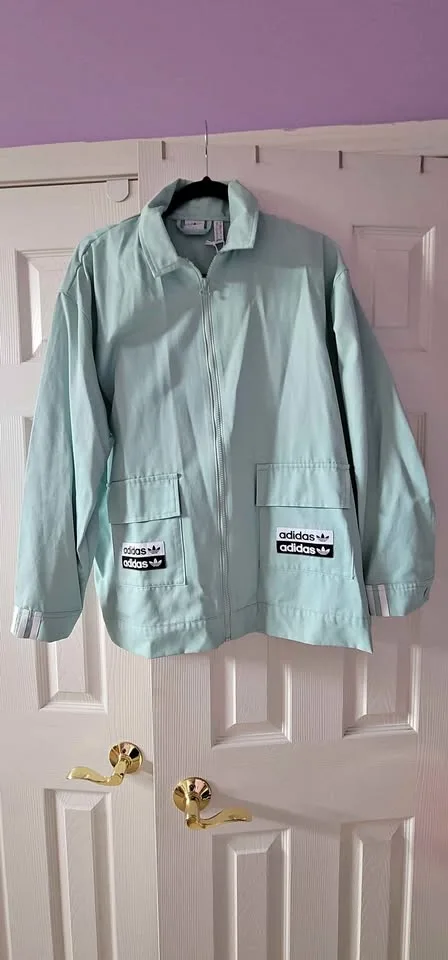 NEW Adidas Mint Green Women's Full Zip Jacket Size S thumbnail