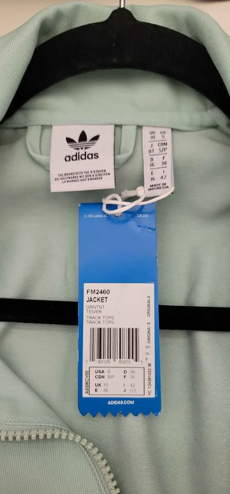 NEW Adidas Mint Green Women's Full Zip Jacket Size S image indicator(3)