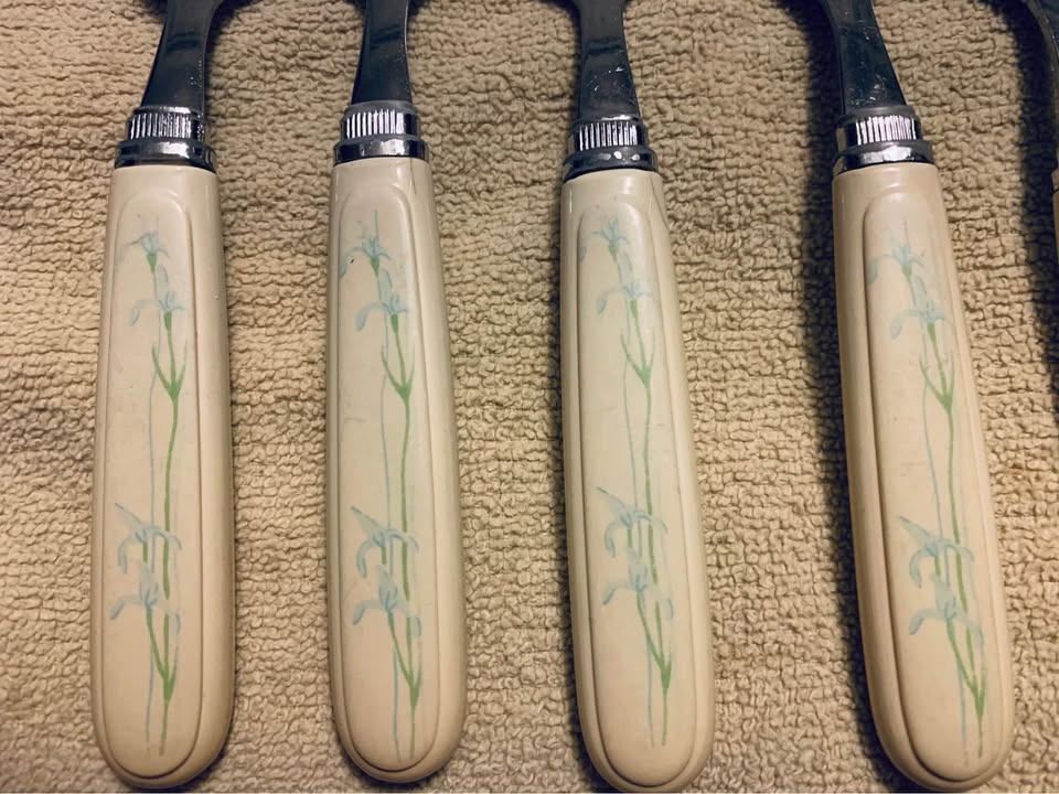 Corelle SHADOW IRIS Stainless Steel FLATWARE Set Vintage - photo 2