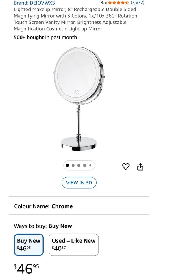 New Lighted 8" Rechargeable Magnifying Mirror - photo 3