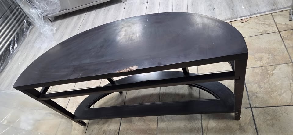 Modern Espresso Half-Moon Console Table - photo 2