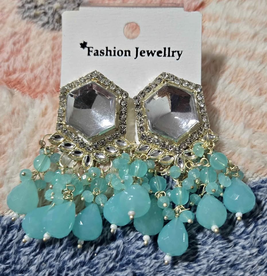Fashion Jewellry Aqua Dangle Earrings