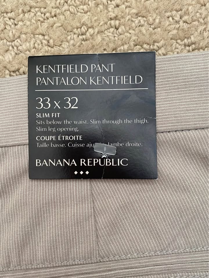 Banana Republic Kentfield Slim Fit Pants 33x32 – NEW w/ Tags - photo 3