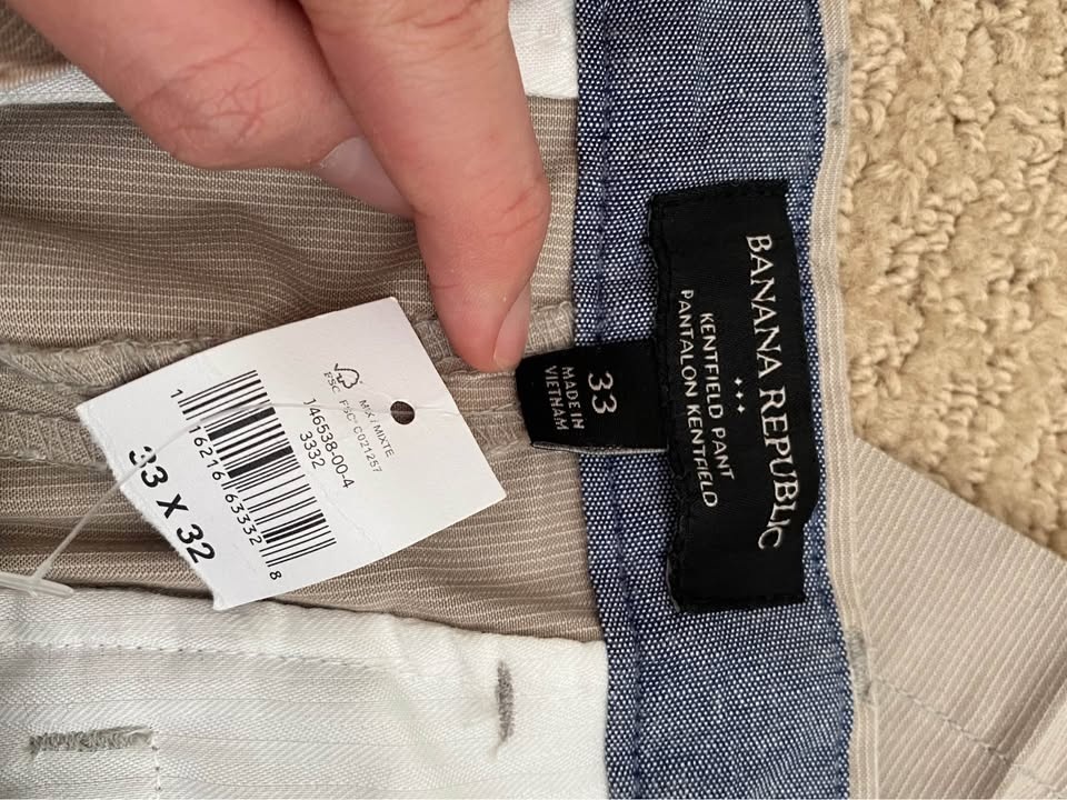 Banana Republic Kentfield Slim Fit Pants 33x32 – NEW w/ Tags - photo 5