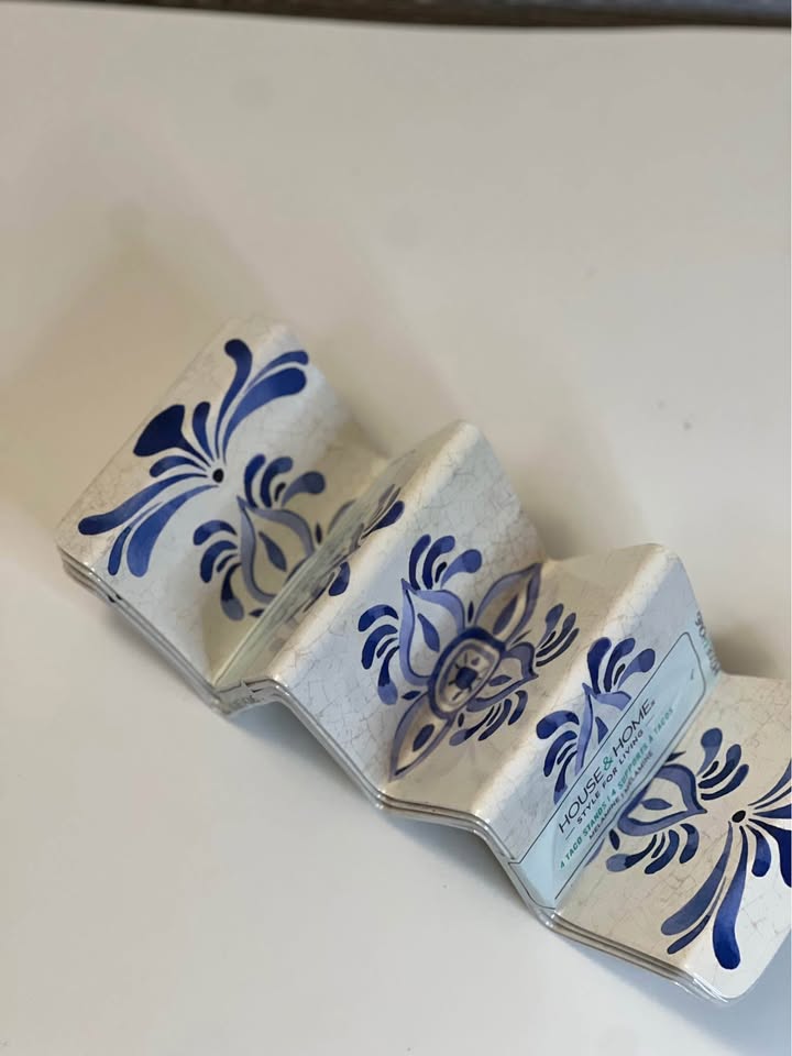 Set of 4Taco stands blue and white design - photo 4