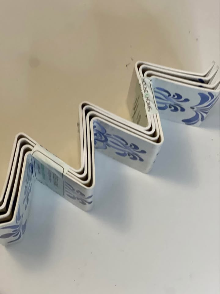 Set of 4Taco stands blue and white design - photo 5