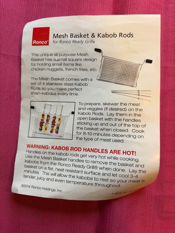 Ronco Mesh Basket & Kabob Rods for Ronco Ready Grill - photo 2