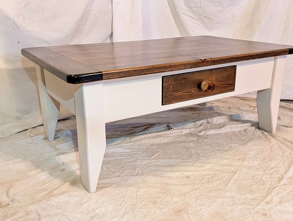 Refinished Vintage Solid Pine Coffee Table