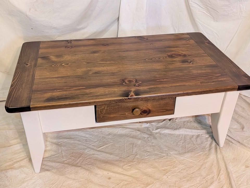Refinished Vintage Solid Pine Coffee Table - photo 2