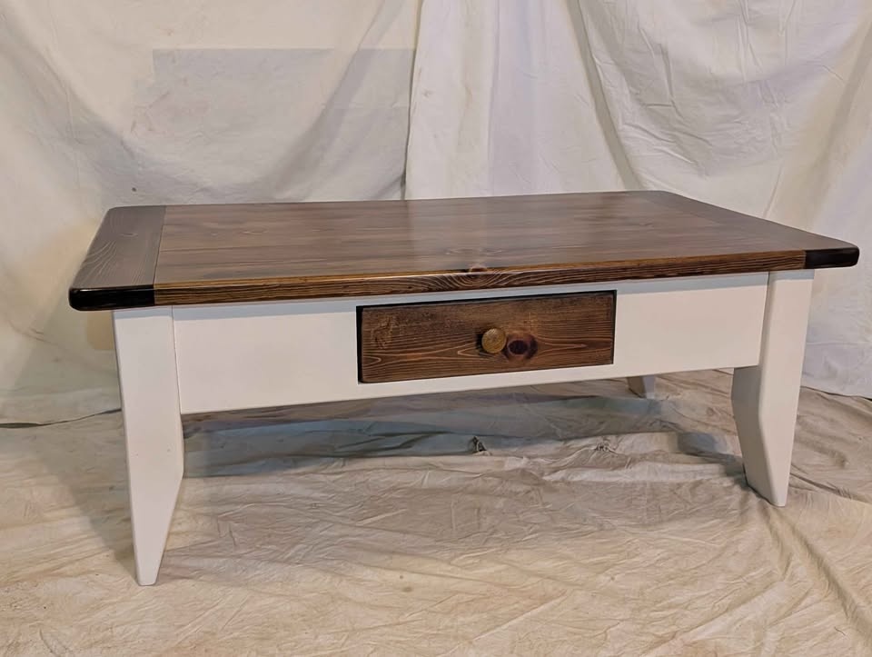 Refinished Vintage Solid Pine Coffee Table - photo 3