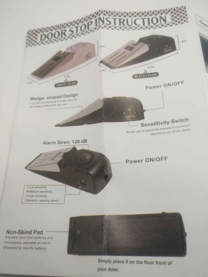 NEW Door Stop Security Alarm Wedge Stopper - photo 5