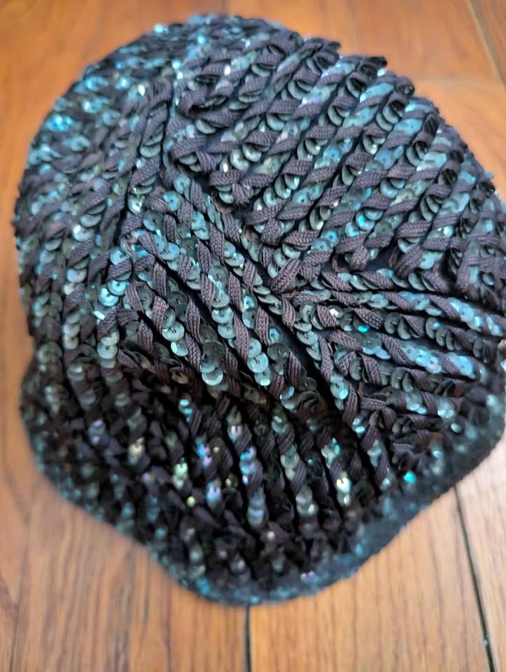Vintage Sequin Cocktail Hat / Fascinator