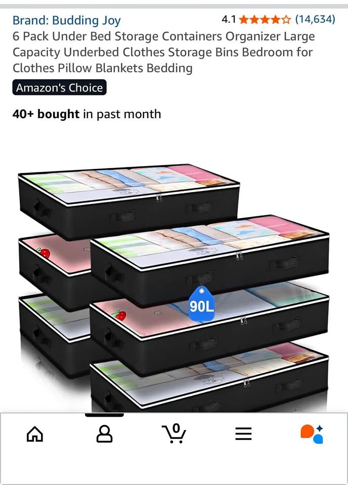 Budding Joy Under Bed Storage Bins - 90L, 10 Available