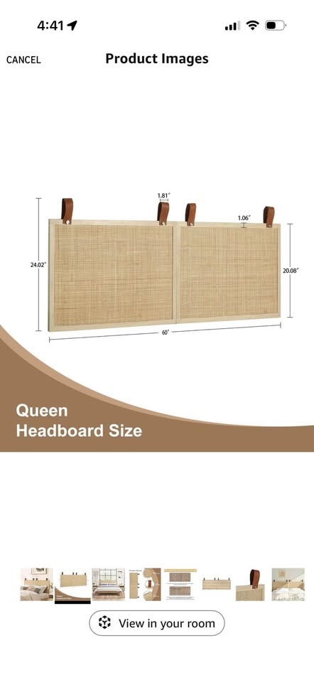 Rattan Headboard - Queen Size - photo 2