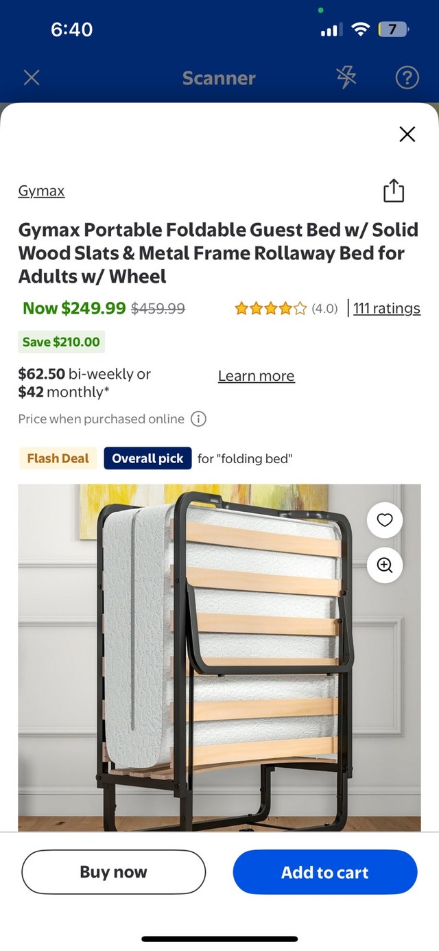 Gymax Rollaway Bed