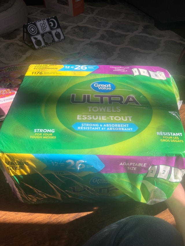 Great Value Ultra Paper Towels - 12 Rolls
