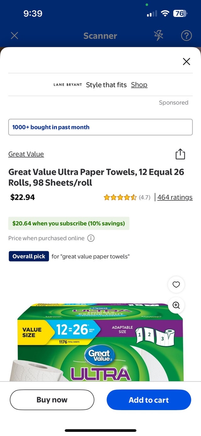 Great Value Ultra Paper Towels - 12 Rolls - photo 2