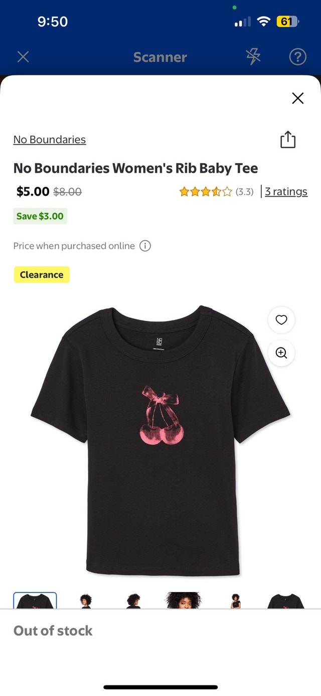No Boundaries Baby Tee - Size Small - photo 3