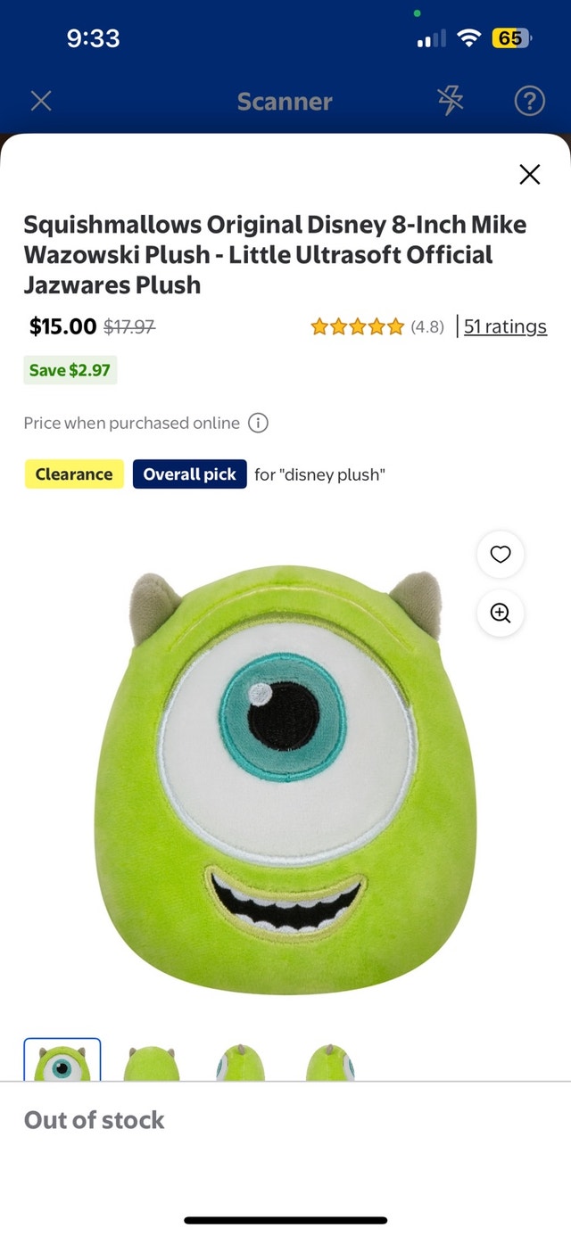 Squishmallows Mike Wazowski 8-Inch Plush - photo 2