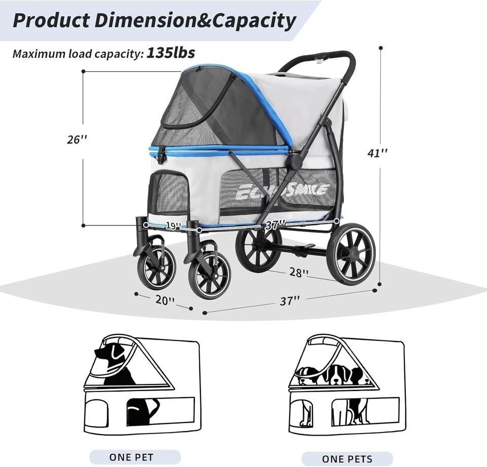 BRAND NEW EchoSmile Dog Stroller - Large/XL (135 lbs) - $125 FIR - photo 4