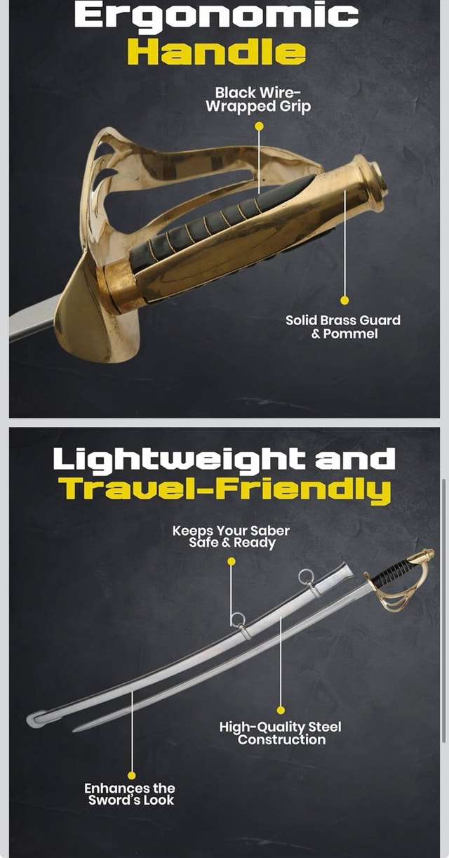 Vintage Cavalry Saber for Luxury Home Decor - photo 4