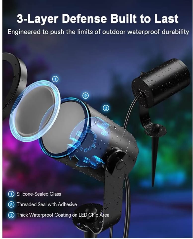 Smart Landscape Spotlights, 4 Pack RGBW Pathway Lights - photo 2