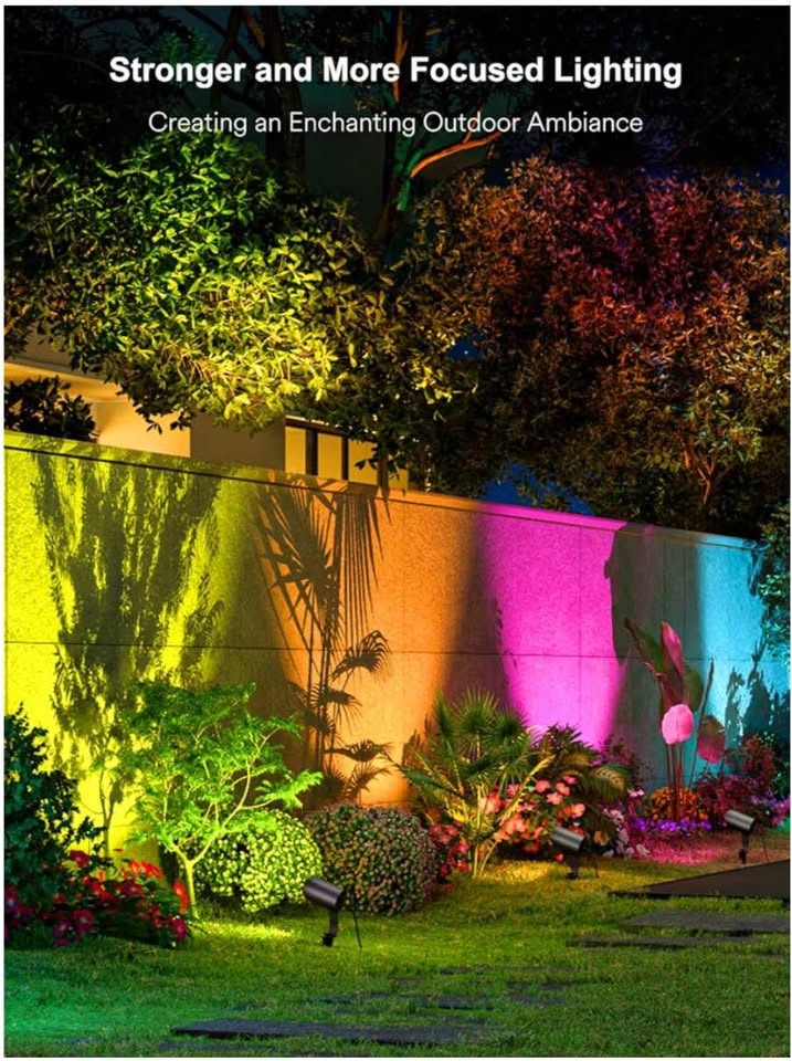 Smart Landscape Spotlights, 4 Pack RGBW Pathway Lights - photo 5