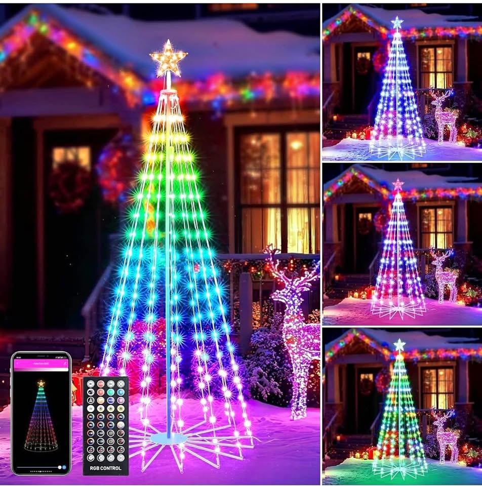 Christmas Tree Star Lights, 7FT 295LED Smart Color Changing Ligh