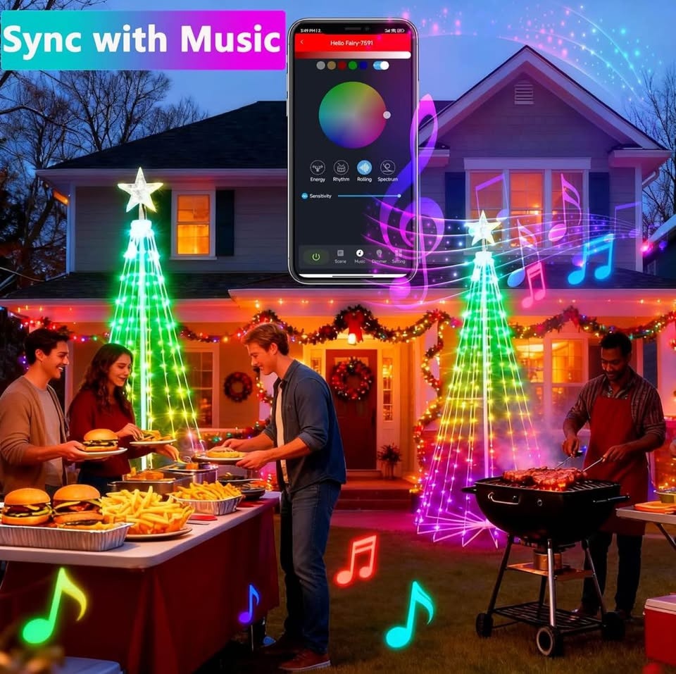 Christmas Tree Star Lights, 7FT 295LED Smart Color Changing Ligh - photo 4