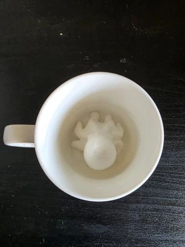 Octopus Coffee Mug White Hidden Creature Stoneware Cup 3 3/8"