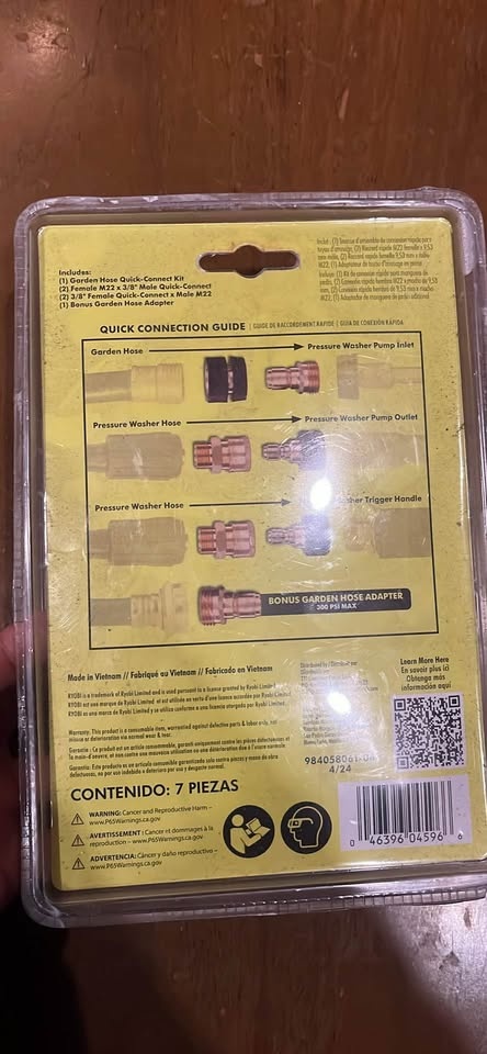Ryobi Pressure Washer Quick Connect Upgrade Kit 7 PC RY31QCK01 - photo 2