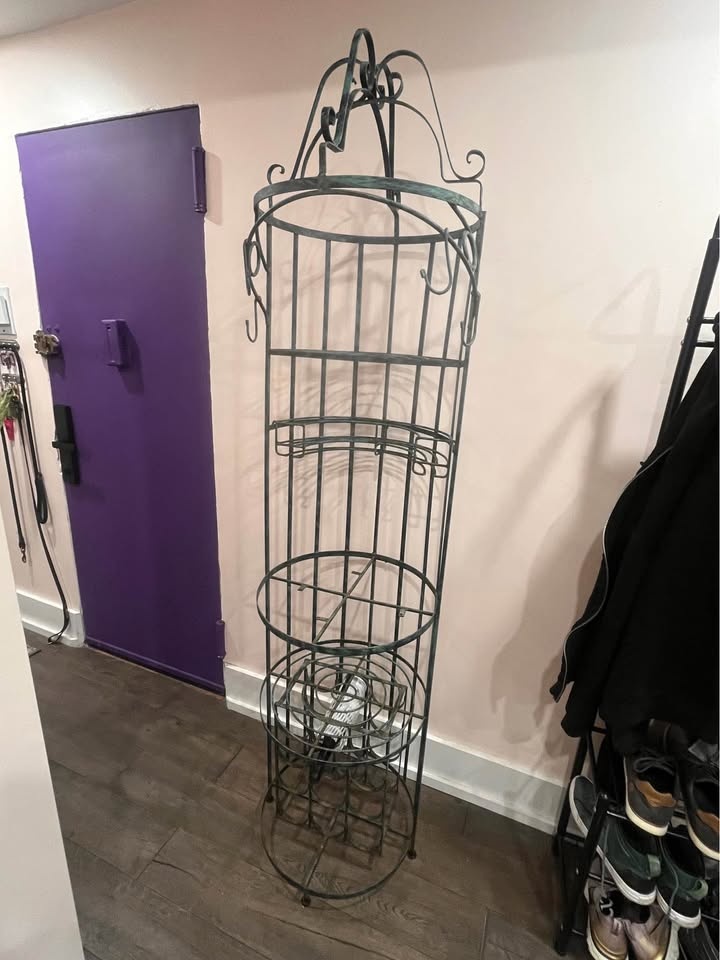 Vintage Wrought Iron Wine Rack - Birdhouse Style - photo 2