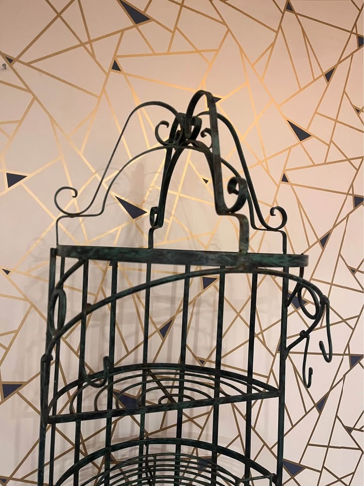 Vintage Wrought Iron Wine Rack - Birdhouse Style - photo 3