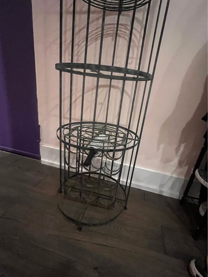 Vintage Wrought Iron Wine Rack - Birdhouse Style - photo 4