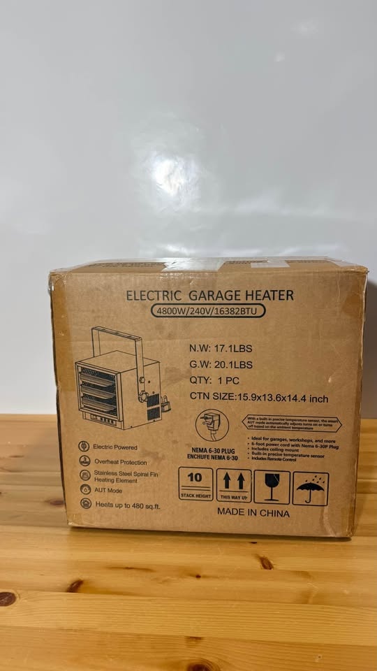 4800W Garage Heater Electric - 240V Fan Forced Heater - New - photo 3