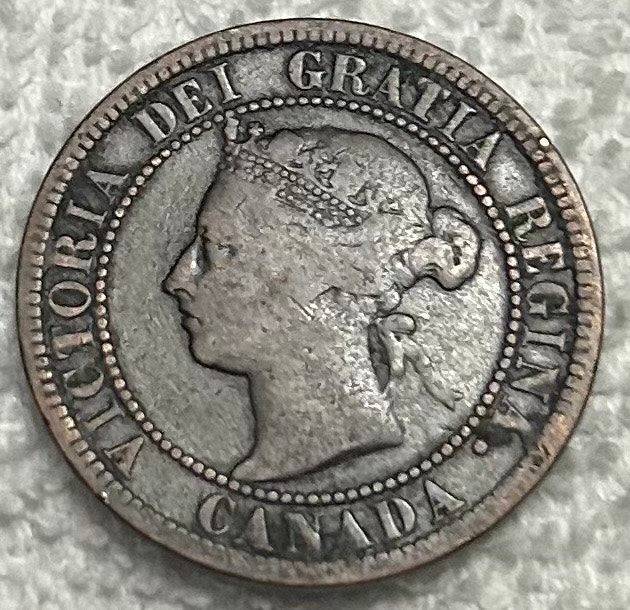 1887 Canadian Large Cent - photo 2