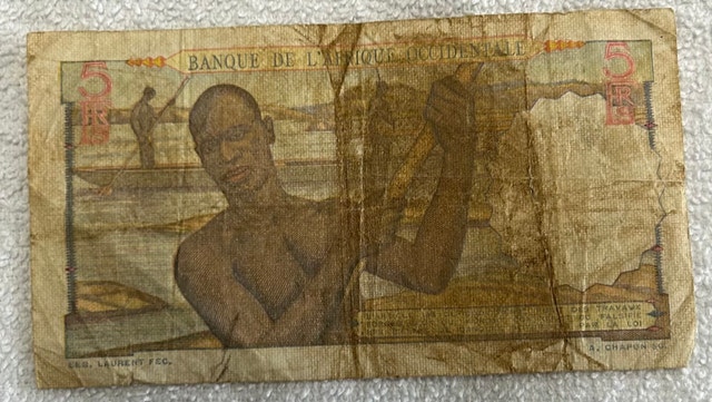 French West Africa 5 Francs Banknote - photo 2