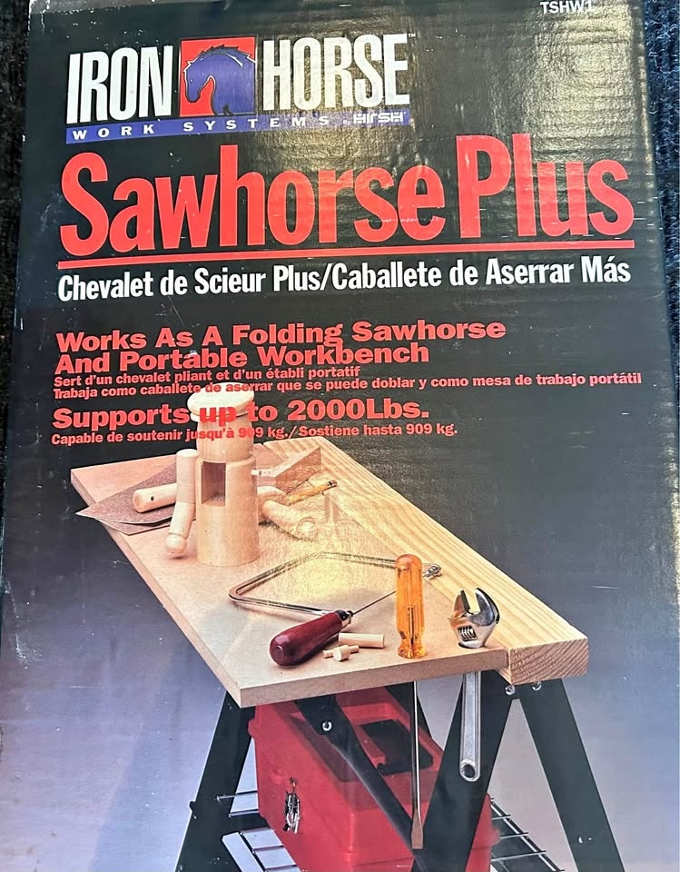 Brand New Iron Horse Sawhorse Plus Folding Workbench P/U Warden