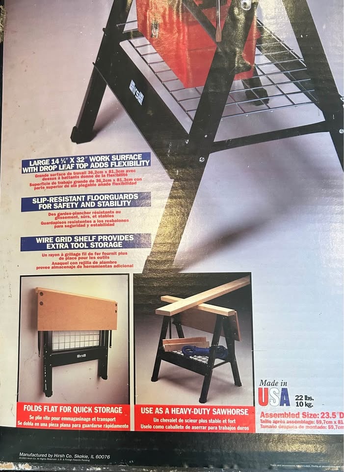 Brand New Iron Horse Sawhorse Plus Folding Workbench P/U Warden - photo 3