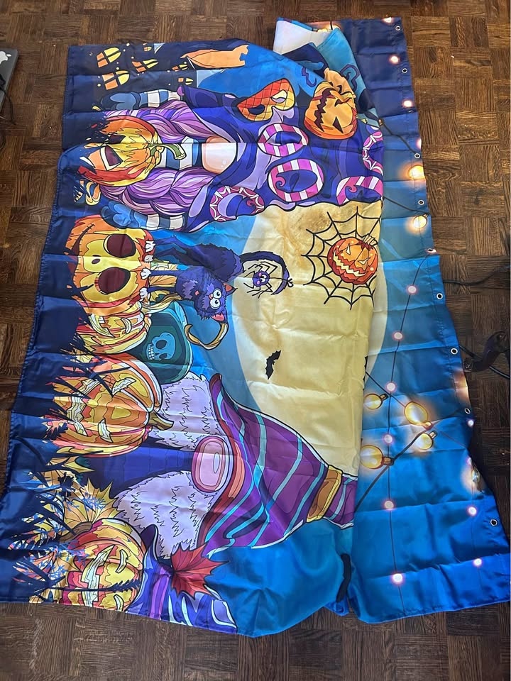 Halloween Shower Curtain with Clips