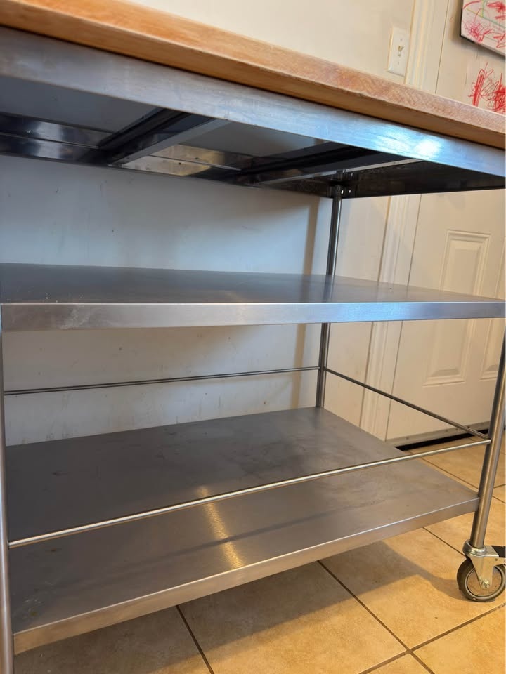 Butcher Block Kitchen Cart on Wheels - photo 3