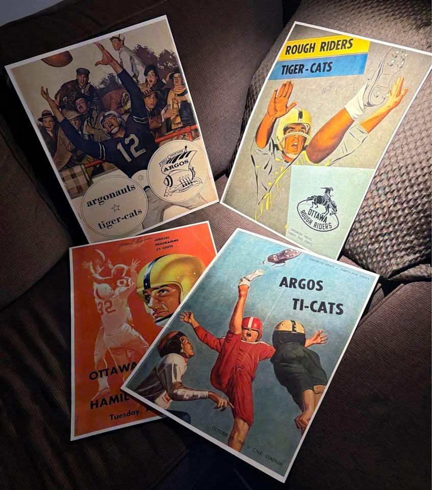 Vintage Hamilton Tiger-Cats (4) Reprinted Posters