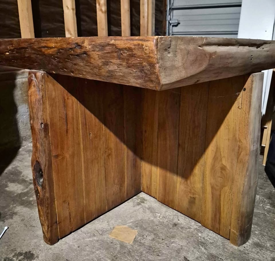 Solid wood small dining table with 4 chairs