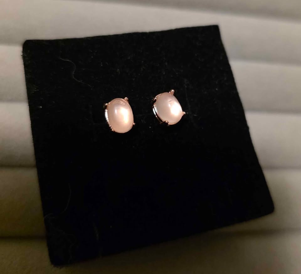New Star Rose Quartz Sterling Silver Stud Earrings - photo 4