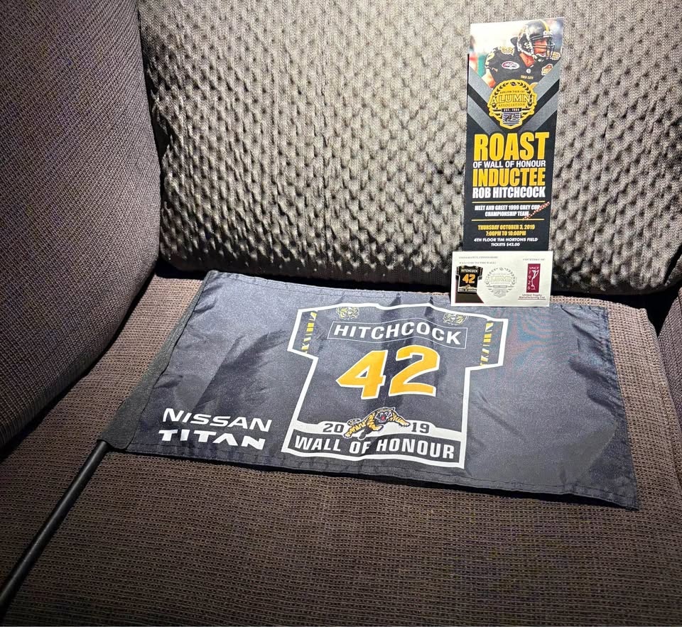 CFL Hamilton Tiger-Cats Wall of Honour Rob Hitchcock Memorabilia