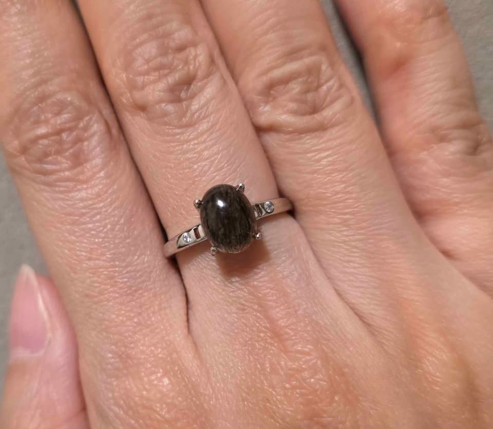 Dark-Copper Rutilated Quartz Sterling Silver Ring - photo 2
