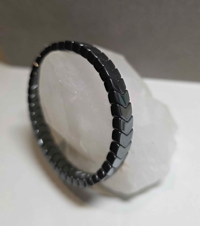 Natural Hematite Stone Bracelet (8.2mm) - photo 2